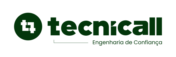 Logotipo de Tecnicall em tom de cinza